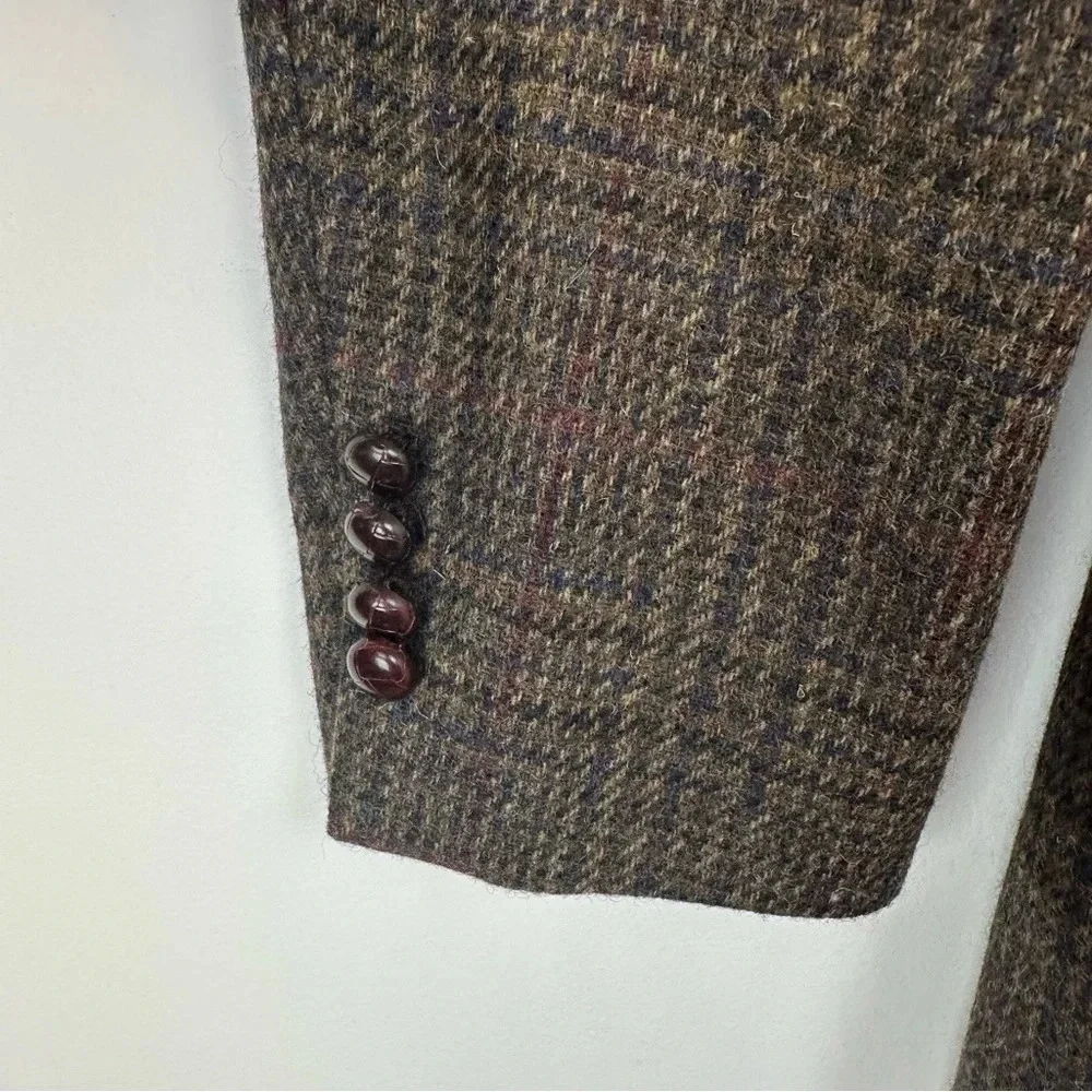 Robert Stock Classics Men’s Sport‎ Coat Size 42 Long Brown Plaid Tweed Old Money